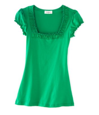 Belle du Jour Juniors' Cap Sleeve Smocked Squareneck Tunic