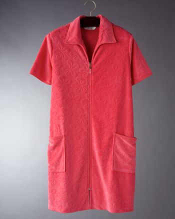 Jasmine Rose Women's Short Sleeve Zip Knit Terry Robe - Solid