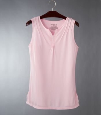 Liz Claiborne Women's Sleeveless Pointelle Tank - Pink