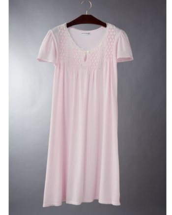 Miss Elaine® Women's Silky Knit Flutter Gown - Pink