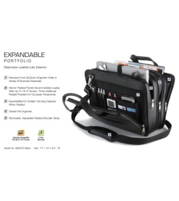 Samsonite® Expandable Portfolio Business Bag in Black