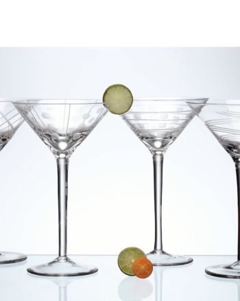 Laura Glass Allegro Clear Martini Glasses - Set of 4