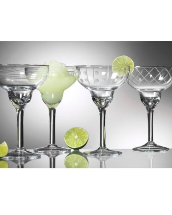 Laura Glass Allegro Clear Margarita Glasses - Set of 4
