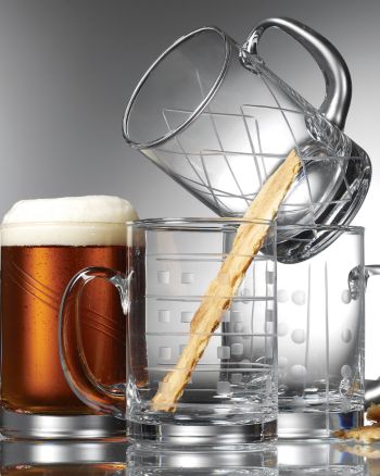Laura Glass Allegro Clear Beer Mugs - Set of 4