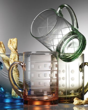 Laura Glass Allegro Colored Beer Mugs - Set of 4