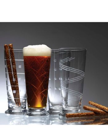 Laura Glass Allegro Clear Pilsner Glasses - Set of 4