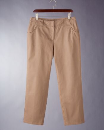 J.H. Collectibles Women's Straight Leg Woven Ankle Pants - Twig