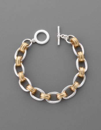 Lauren Ralph Lauren Small Cable Link Bracelet - Gold/Silver