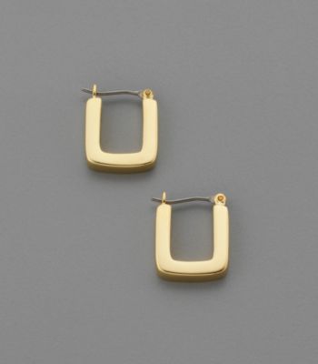 Lauren Ralph Lauren Square Edge Hoop Earrings - Goldtone