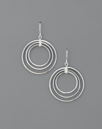 Lauren Ralph Lauren Small Round Bevel Gypsy Hoop Earrings - Silvertone