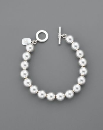 Lauren Ralph Lauren 10MM Beaded Bracelet - Silvertone