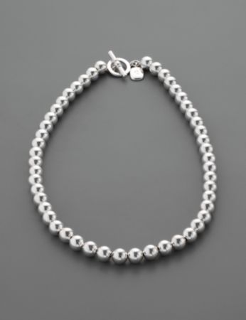 Lauren Ralph Lauren 8mm Beaded Necklace - Silvertone