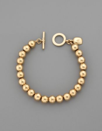 Lauren Ralph Lauren 8MM Beaded Bracelet - Goldtone