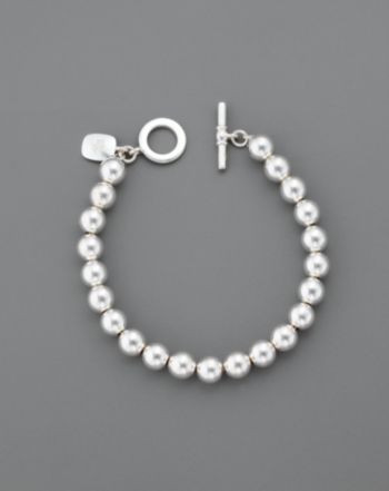 Lauren Ralph Lauren 8MM Beaded Bracelet - Silvertone