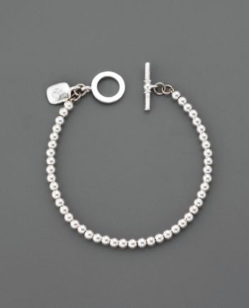 Lauren Ralph Lauren 4MM Beaded Bracelet - Silvertone