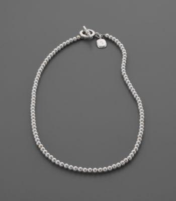 Lauren Ralph Lauren 4mm Beaded Necklace - Silvertone