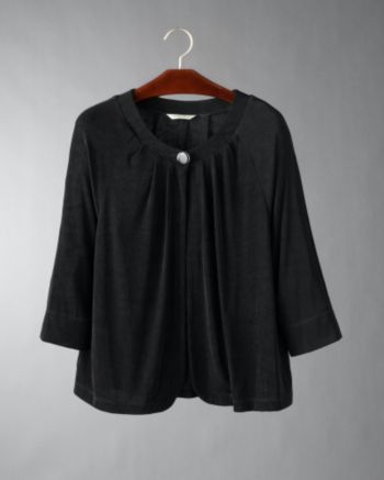 Laura Ashley® Women's Trip Ready Slinky Swing Cardigan - Jet Black