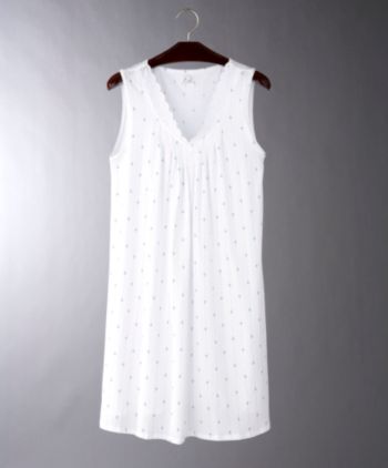Aria® Women's Short Gown - White Floral Stripe