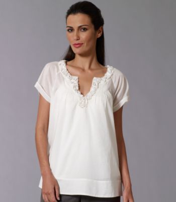Victor by Victor Alfaro Women's Voile Blouse - Classic White