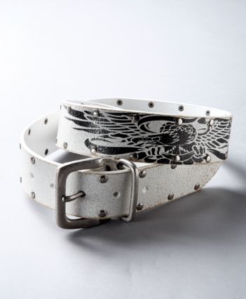 Construct Men's Eagle Print Belt - White