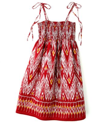Flowers Juniors' Smocked Woven Dress - Ikat Print