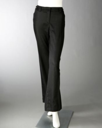 AGB Women's Wide Leg Denim Career Pants - Black