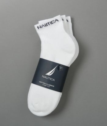 Nautica® Men's Athletic Quarter Socks 3-Pack - White