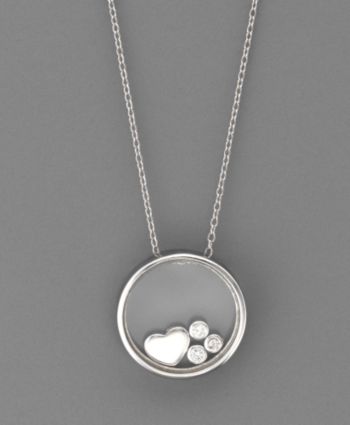 Circle Crystal & Heart Pillcase Pendant