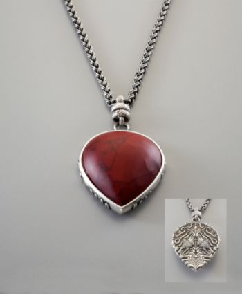 Lucky Brand® Women's Red Teardrop Pendant - Silvertone