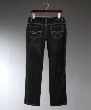 Relativity Petites' Straight Leg Denim Jeans - Black Sandblast