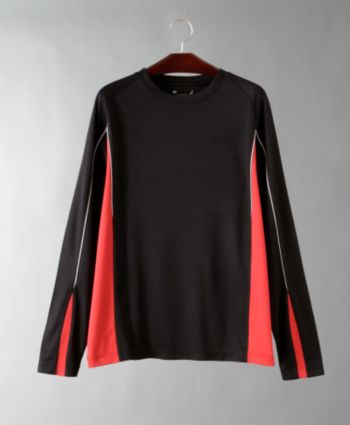 Exertek® Men's Long Sleeve Performance Tee - Black/Red