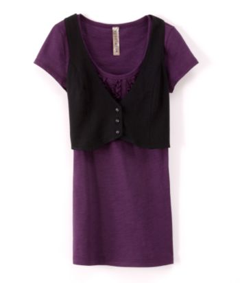 Eyeshadow® Juniors' Vest and Ruffle-front Tee