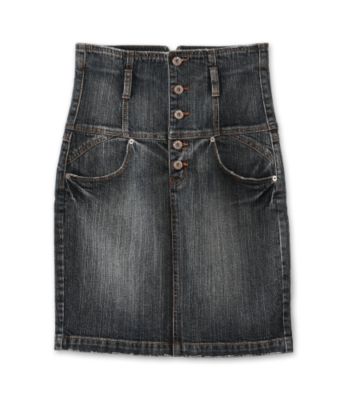 Piama Juniors' High-waisted Denim Skirt - Acid Wash