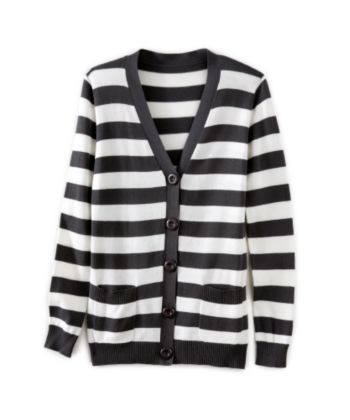 J.J. Basics™ Juniors' Grandfather Cardigan - Striped