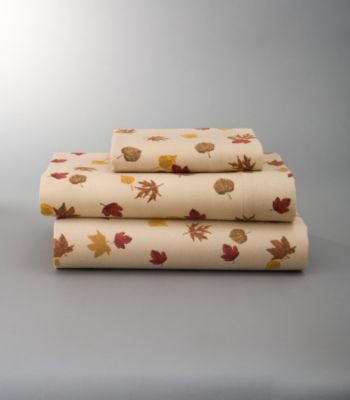 Fall Leaves Print Flannel Sheet Set by LivingQuarters