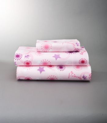 Princess Print Flannel Sheet Set by LivingQuarters