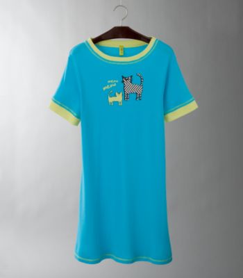 HUE® Women's Short Sleeve Sleep Tee - Oasis Blue