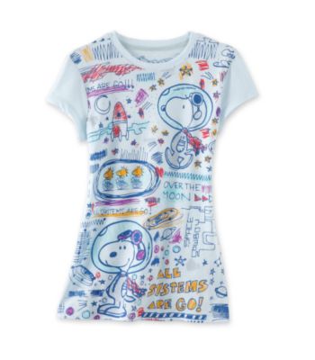 Doe Juniors' Space Beagle Scribble Tee - Light Aqua