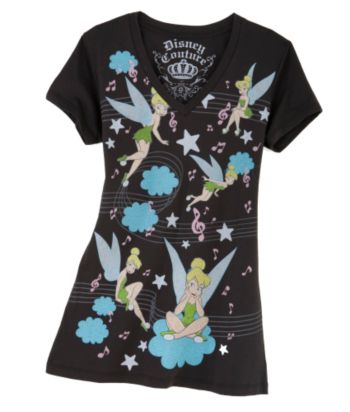 Doe Juniors' Tinkerbell Clouds & Music Tee - Midnight Black