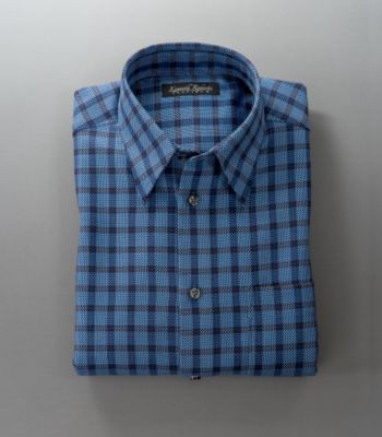 Kenneth Roberts Platinum® Men's Boxed Blue Dobby Woven Shirt - Nautical