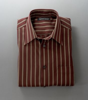 Kenneth Roberts Platinum® Men's Awning Stripe Woven Shirt - Plum Eclipse