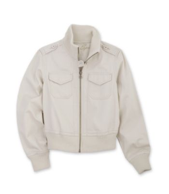 Blue Spice Juniors' Rib-Trimmed Bomber Jacket