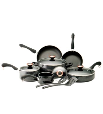 Paula Deen Porcelain Enamel Nonstick 12-Piece Cookware Set - Charcoal
