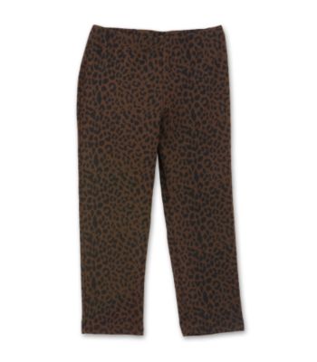 L8ter Juniors' Printed Cropped Leggings - Brown Cheetah