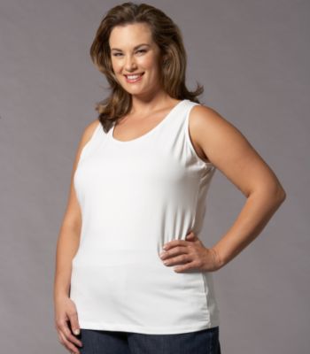 Jones New York Signature® Women's Plus Size Crewneck Tank Top - White