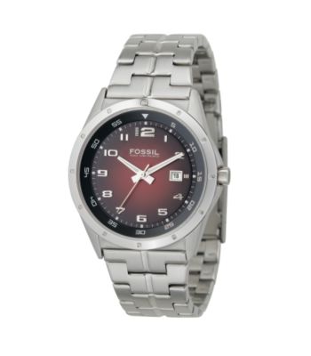 Fossil® Men's Stainless Steel Sport Black Dial Watch - Red Degrade