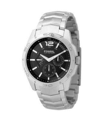 Fossil® Men's Stainless Steel Multifunction Dial Watch - Black
