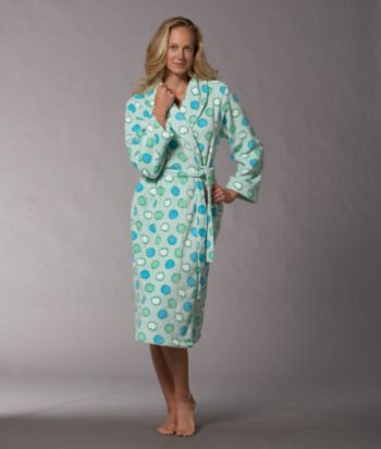 Charlotte® Women's MicroCozy Robe - Green Dots