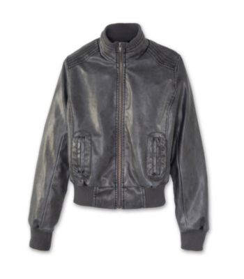 Blue Spice Juniors' Motorcycle Jacket - Gray
