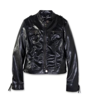 Blue Spice Juniors' Patch Pocket Motorcycle Jacket - Black